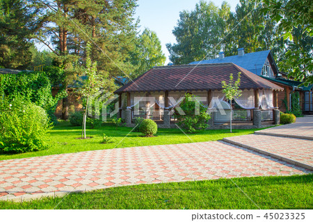 Photo of the beautiful pergola in the summer 45023325