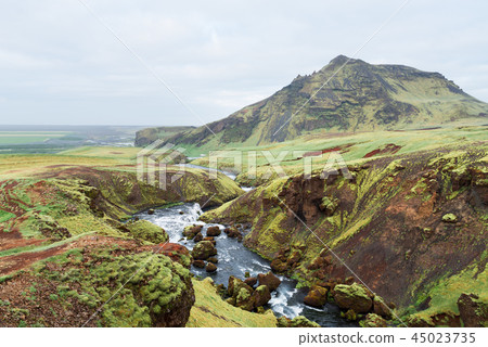 Landscape of Iceland with the river Skoga Landscape of Iceland with the river Skoga 45023735