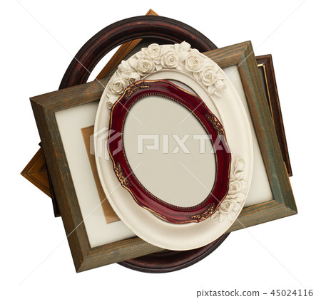 pile of vintage wood picture frames 45024116