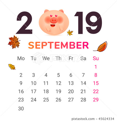 Colored numbers 2019 with a fat pig and gift Colored numbers 2019 with a fat pig and gift 45024334