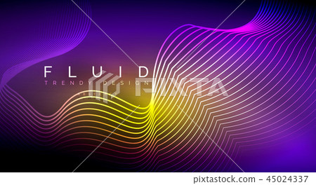 Digital flowing wave particles abstract background 45024337