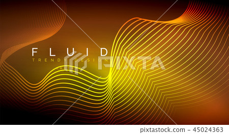 Digital flowing wave particles abstract background Digital flowing wave particles abstract background 45024363