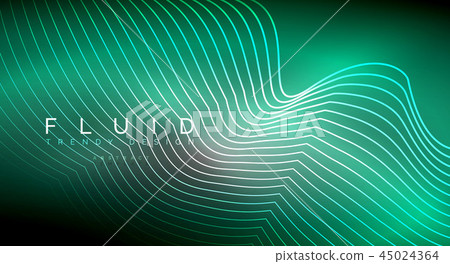 Digital flowing wave particles abstract background Digital flowing wave particles abstract background 45024364
