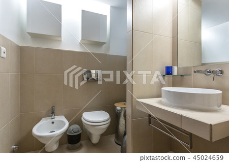 Modern toilet bathroom in the tourist hotel. Modern toilet bathroom in the tourist hotel. 45024659