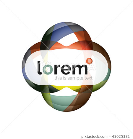 Abstract geometric design logo made of flowing elements 45025381