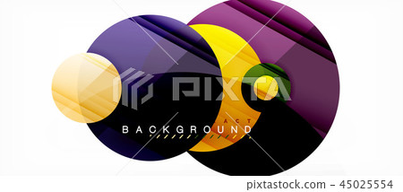 Glossy colorful circles abstract background, modern geometric design Glossy colorful circles abstract background, modern geometric design 45025554