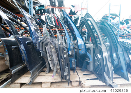 Racks with auto parts. Racks with auto parts. 45029836