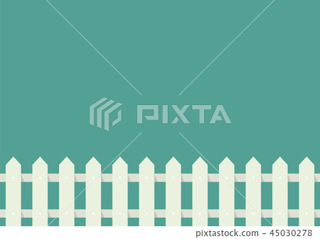 White fence in flat style 45030278