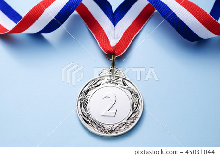 Silver medal 2 place with ribbon Silver medal 2 place with ribbon 45031044