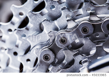 Mountain bike rear cassette macro shot. CARTRIDGE 45033965