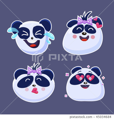 Vector set of cute funny emoji characters.  45034684