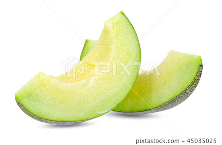 Green melon isolated on white clipping path Green melon isolated on white clipping path 45035025