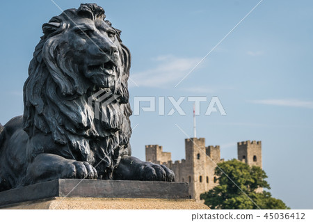 Brass lion sculpture in Rochester Brass lion sculpture in Rochester 45036412