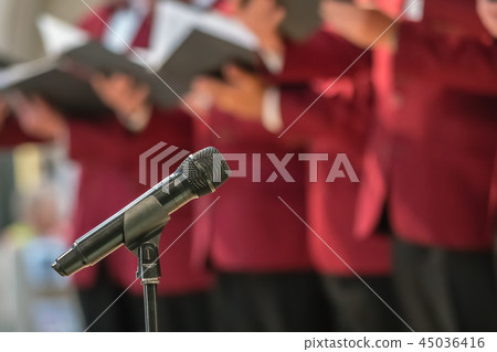 Microphone and mens choir 45036416