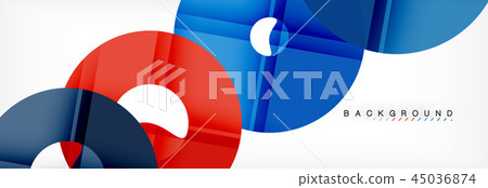 Colorful rings on grey background, modern geometric pattern design. Vector business or technology 45036874