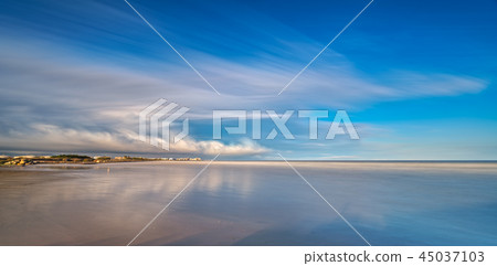 Beach and coastal buildings ultra long exposure 45037103