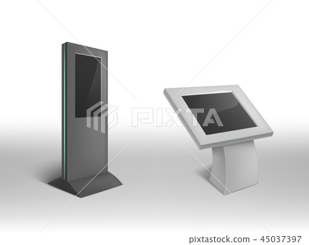 3d realistic digital informational kiosks, stands 45037397
