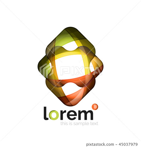 Abstract geometric logo created with overlapping smooth shapes 45037979