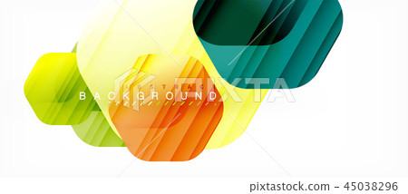 Glossy color hexagons modern composition background, shiny glass design 45038296