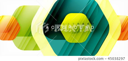 Glossy color hexagons modern composition background, shiny glass design Glossy color hexagons modern composition background, shiny glass design 45038297