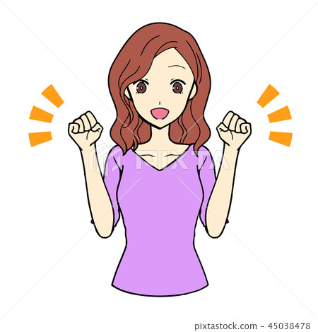 女性的面部表情 45038478