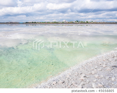Ground covered crust salt shores salar died lake Ground covered crust salt shores salar died lake 45038805