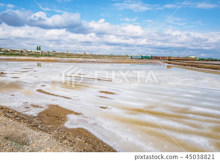 Ground covered crust salt shores salar died lake Ground covered crust salt shores salar died lake 45038821