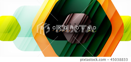 Glossy color hexagons modern composition background, shiny glass design Glossy color hexagons modern composition background, shiny glass design 45038833