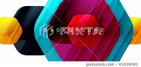 Glossy color hexagons modern composition background, shiny glass design Glossy color hexagons modern composition background, shiny glass design 45039080