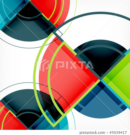 Creative circles geometric abstract background with 3d effect Creative circles geometric abstract background with 3d effect 45039417