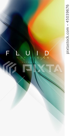 Mixing liquid color flow abstract background. Trendy abstract layout template for business or 45039676