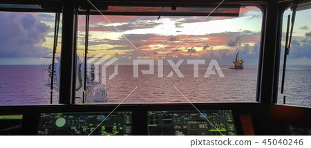 Amazing Sunset view from a modern ship 45040246