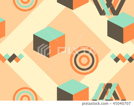 Memphis seamless pattern. Geometric elements 45040707
