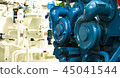 Equipment, cables, pipes and valves on a ship 45041544