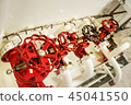 Equipment, cables, pipes and valves on a ship 45041550