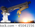 Offshore heavy lift crane at sea by night  45041556