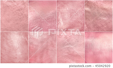 Big set rose gold metal texture. Luxury background Big set rose gold metal texture. Luxury background 45042920