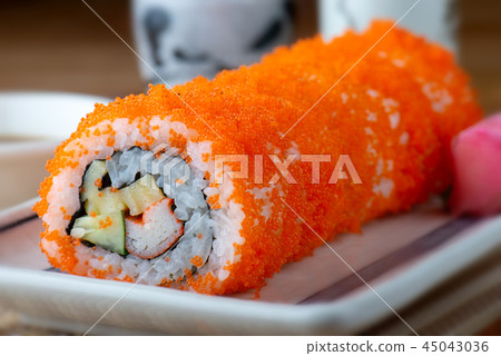 California Sushi roll cutting. 45043036