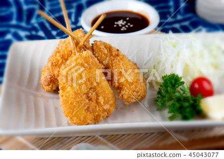 Japanese skewer deep fried set. Japanese skewer deep fried set. 45043077