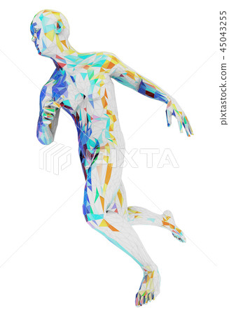 One person consisting of different colored areas One person consisting of different colored areas 45043255