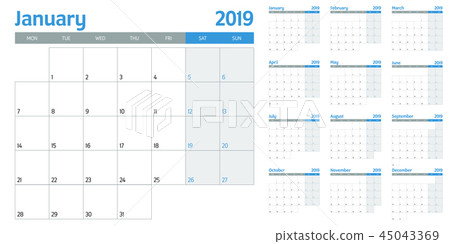 Calendar planner 2019 template Calendar planner 2019 template 45043369