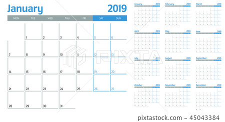Calendar planner 2019 template Calendar planner 2019 template 45043384