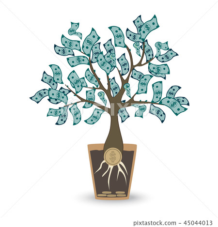 Money tree. Isolated vector object on white... - Stock Illustration ...