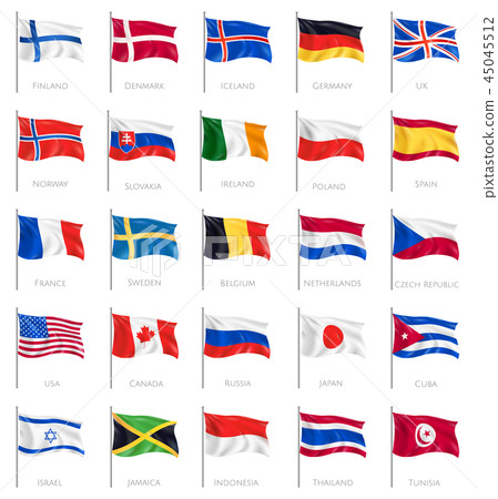 National Flags Realistic Set 45045512