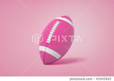 A Magenta American Football Ball With White Stock