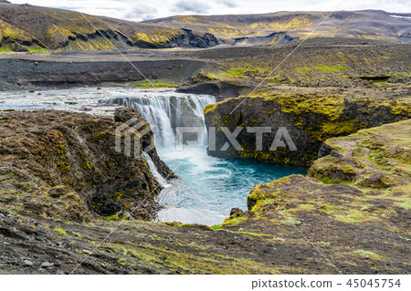 View of Sigoldufoss waterfall View of Sigoldufoss waterfall 45045754