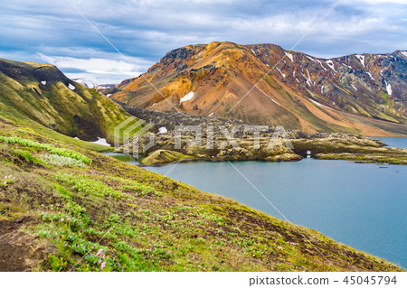 Icelandic landscape of beautiful mountain 45045794