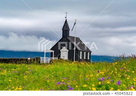 View of Buoakirja Black Church in summer 45045822