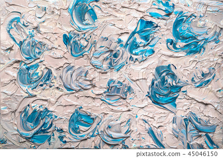 abstract oil painting blue roses on a white backgr abstract oil painting blue roses on a white backgr 45046150