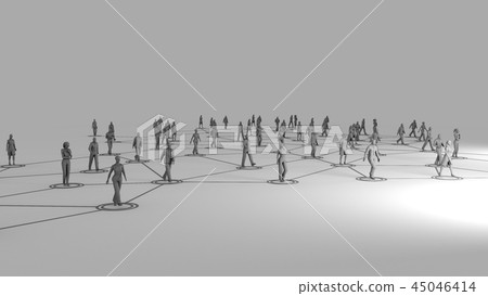 3D rendering with social communication and network 45046414